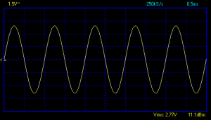 Left channel waveform at 1W output